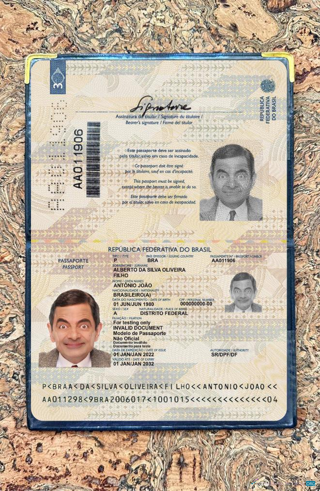 Download Brazil passport 2022 present photolook Photoshop template